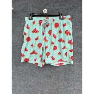 Rainforest Swim Trunks Mens Small Green Watermelon Print Board Shorts Summer